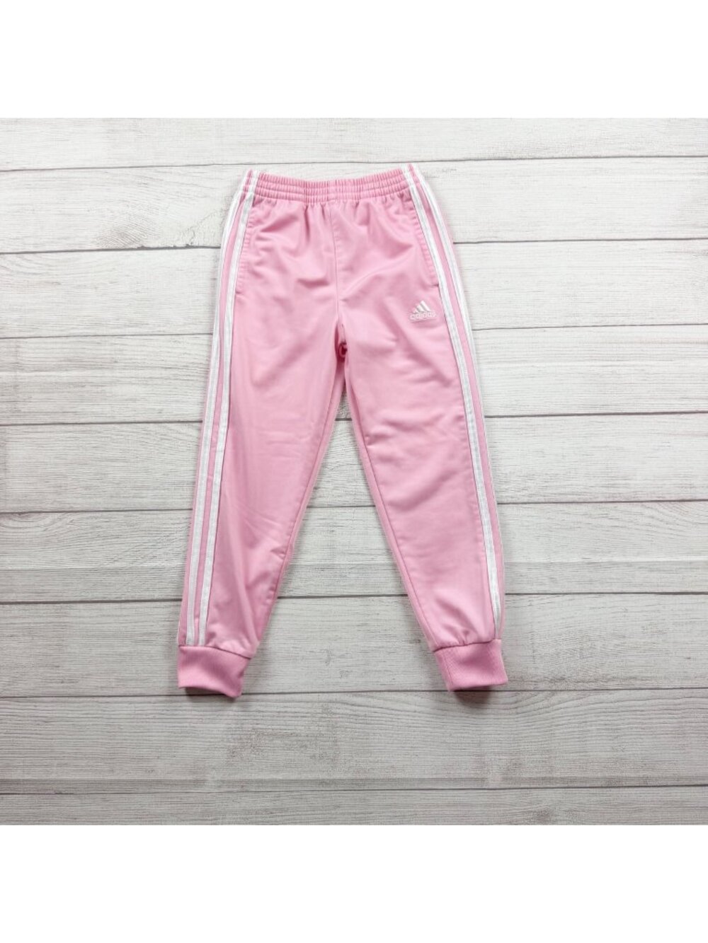 Adidas Girls Pink Track Pants Elastic Waist Lightweight Activewear Casual 6